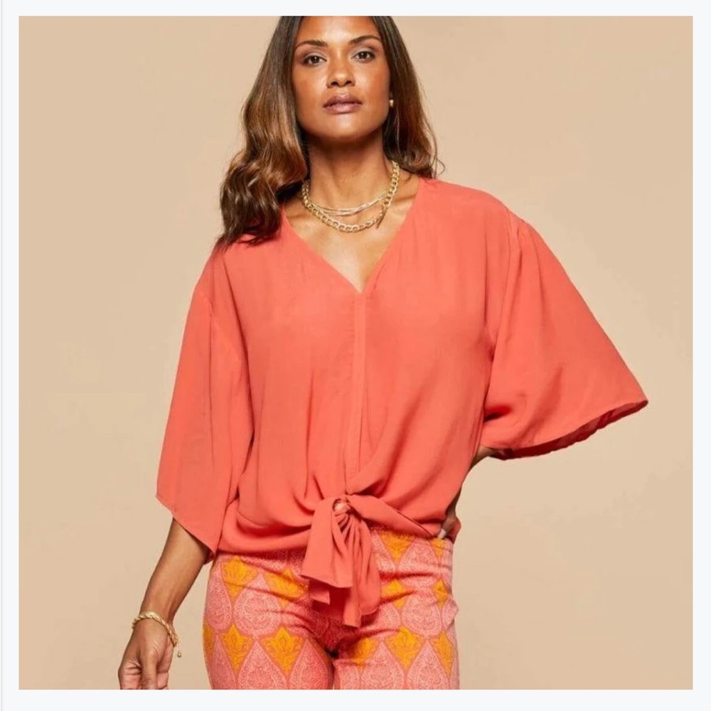 SPARTINA Delilah Kimono Top in Paprika  - Size Small